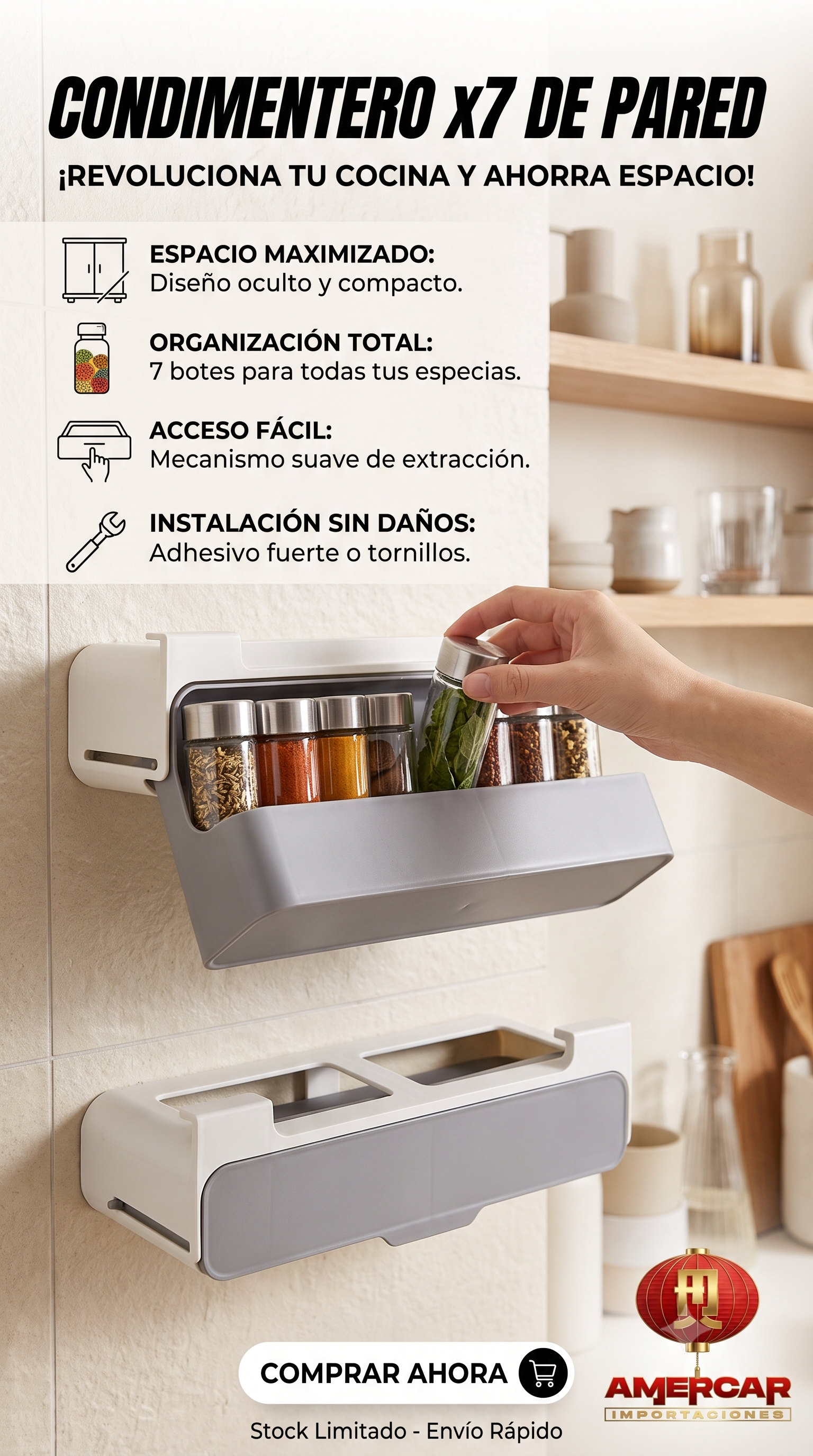 Condimentero x7 de Pared
